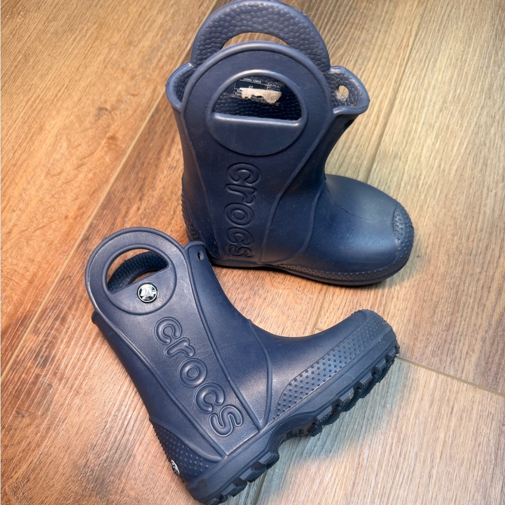 CROCS Kids Navy Blue Rain Boots